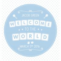 New Baby Card for Baby Boy, Birth Announcement Cards Boy, Personalised New Born, Welcome Baby, Newborn Card