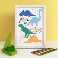 Dinosaur Wall Art, Dinosaur Print, Dinosaur Decor, Dinosaur Art, Dinosaur Poster, Nursery Print, Baby Art Print, Baby Room