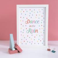 Nursery Wall Art Print, Dance in the Rain Print, Baby Room, Nursery Art, Baby Art Print, Weather, Kids Art