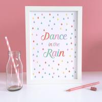 Nursery Wall Art Print, Dance in the Rain Print, Baby Room, Nursery Art, Baby Art Print, Weather, Kids Art