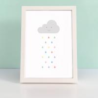 Baby Art Print, Pastel Rain Print, Baby Room, Weather, Room Decor, Nursery Wall Art, Children&#39;s Art