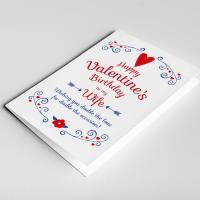 Birthday valentine card, valentine&#39;s birthday card, valentine birthday, birthday on valentines day card, card for him, card for her