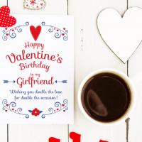 Birthday valentine card, valentine&#39;s birthday card, valentine birthday, birthday on valentines day card, card for him, card for her