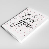 I Love You Card - Valentine's Day - Wedding Anniversary Card - Relationship Card - Love Hearts