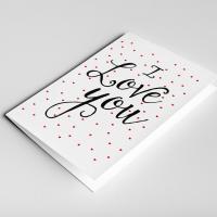 I Love You Card - Valentine&#39;s Day - Wedding Anniversary Card - Relationship Card - Love Hearts