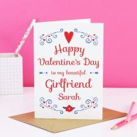 Girlfriend Valentine&#39;s card, card for girlfriend, girlfriend Valentine, card for her, valentine card her, Valentines day card, love card