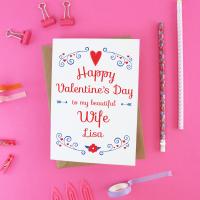 Wife Valentine card, card for wife, wife card, wife gift, Valentine&#39;s day card, Valentines wife, wife Valentine, Valentines wife card