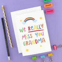 Miss you Grandma card, Rainbow miss you card, missing you grandma card, grandma social distance card, nan isolation gift, isolation card,