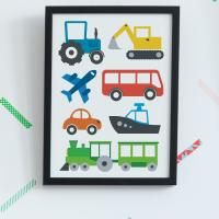 Transport prints, Transport print boys room, transport wall art, transport decor, transport kids, boys bedroom print, digger print, tractor