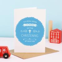 Godson Christening Card, Godson Card, Personalised Christening Card, Godson Baptism Card, Personalised Godson Card, Godparent, Baptism Gift