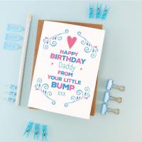 Happy Birthday Daddy From The Bump Card, Birthday Card from baby, Pregnant Birthday Card, Card for Husband, Dad From The Bump, New Dad Card