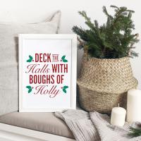 Christmas printable wall art, Christmas Prints, Deck the halls with boughs of holly, Christmas Decor, winter printable, winter wall decor