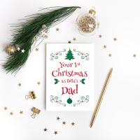 Daddy&#39;s 1st Christmas Card, Daddy Christmas Gift, Baby First Christmas, Baby 1st Christmas, New Dad Christmas Card, Card for Daddy, Dad gift