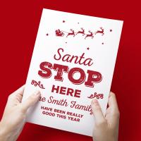 Christmas printable, Santa Stop Here Sign - Christmas Print - Printable pdf - Christmas Decorations - Santa Claus - Father Christmas