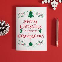 Grandparents Christmas Card - Grandparent Christmas Gifts - Gifts for Grandparents - Great Grandparents Card - Grandparents Xmas - Xmas Card