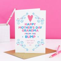 Grandma Mother's Day From The Bump, Grandma from bump card, Nanny to be card, Grandma Mother's day card, nanny mothers day, baby to be card