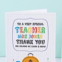 Teacher Thank You Card Personalised, Thanks for Helping me Grow, Personalised Teacher Gift, Wonderful Teacher, Teacher Appreciation Card