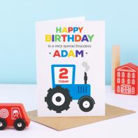 Tractor Birthday Card 2 Year old Boy, 2nd Birthday Card, Tractor 2nd Birthday, 2 Year Old Boy Birthday Card, Tractor Birthday Card for Son