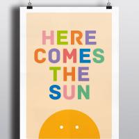 Here Comes The Sun print, Nursery Wall Art, Baby Room, Baby Art Print, Sun Print, Sunshine, Nursery Decor