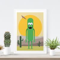 Monster Print - Green Art, Childrens Illustration, Kids Room Decor, Monster Art, Kids Prints, Art Print, Wall Art, Cactus