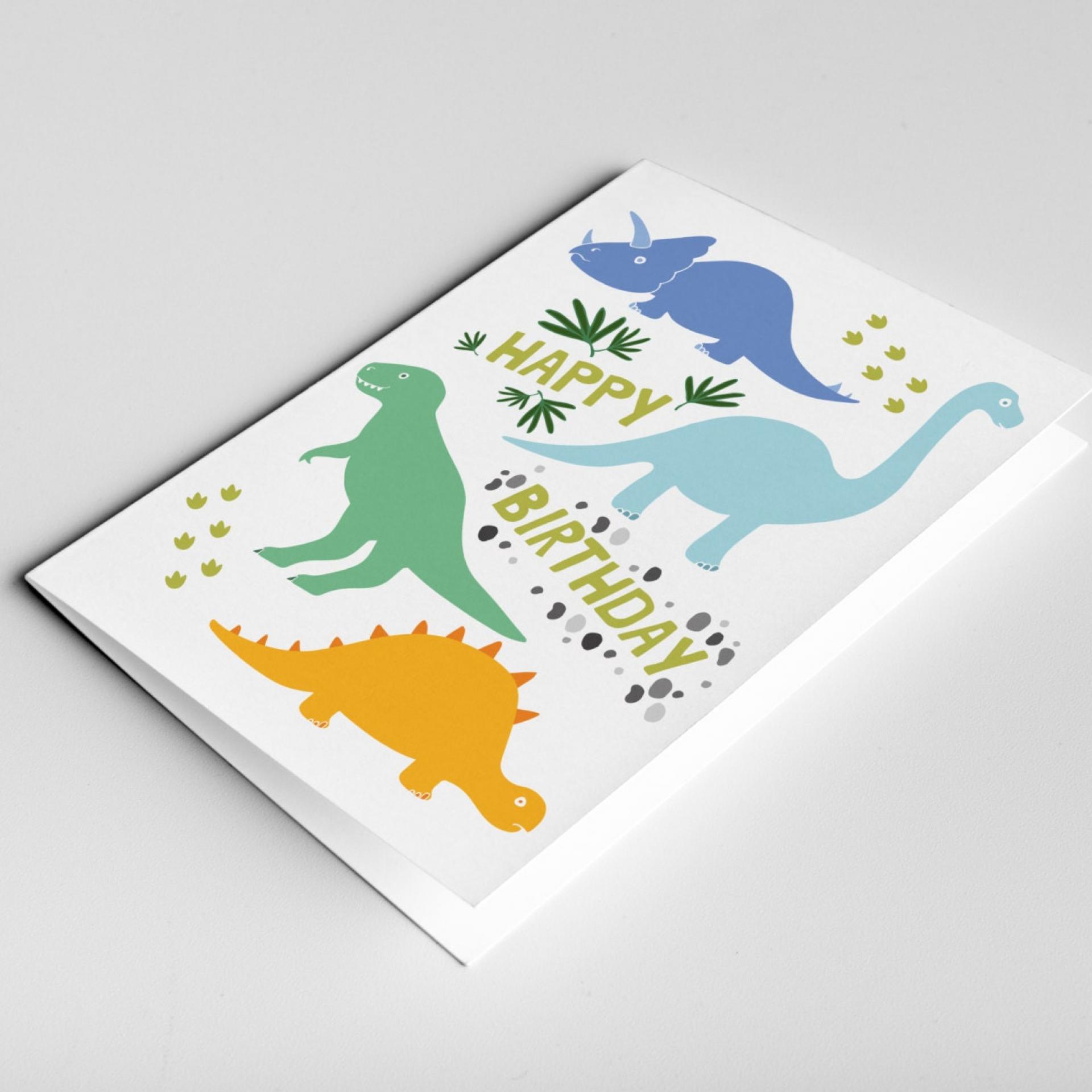 Dinosaur Birthday Card, Kids Dinosaur Card, Dino Birthday Card, Children Birthday Card, Card for Son, Boy Gift, T-Rex Card, Kids cards