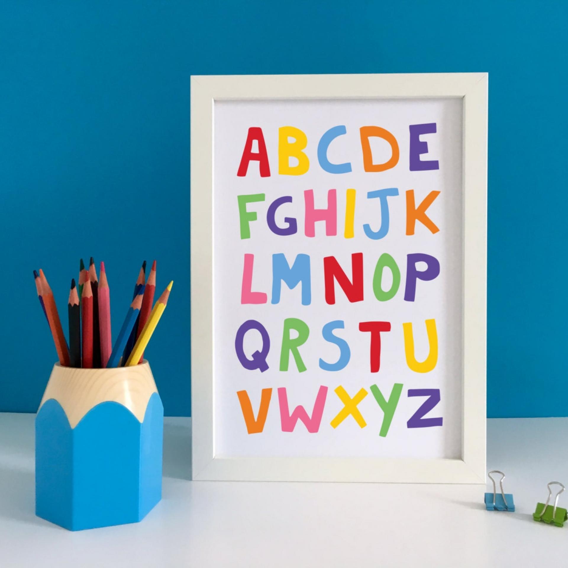 Nursery Alphabet Poster, Alphabet Print, ABC Wall Art, Kids Alphabet Art, Alphabet Wall Art, Alphabet Nursery, ABC Print, Playroom Art Print