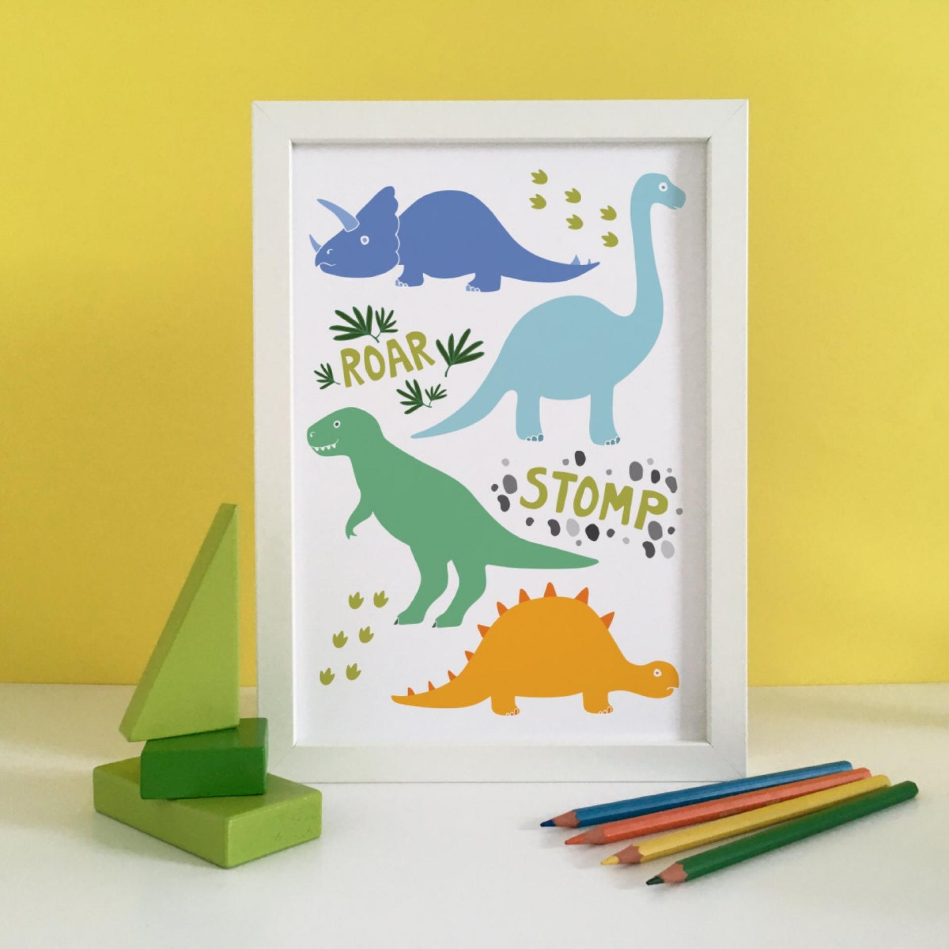 Dinosaur Wall Art, Dinosaur Print, Dinosaur Decor, Dinosaur Art, Dinosaur Poster, Nursery Print, Baby Art Print, Baby Room