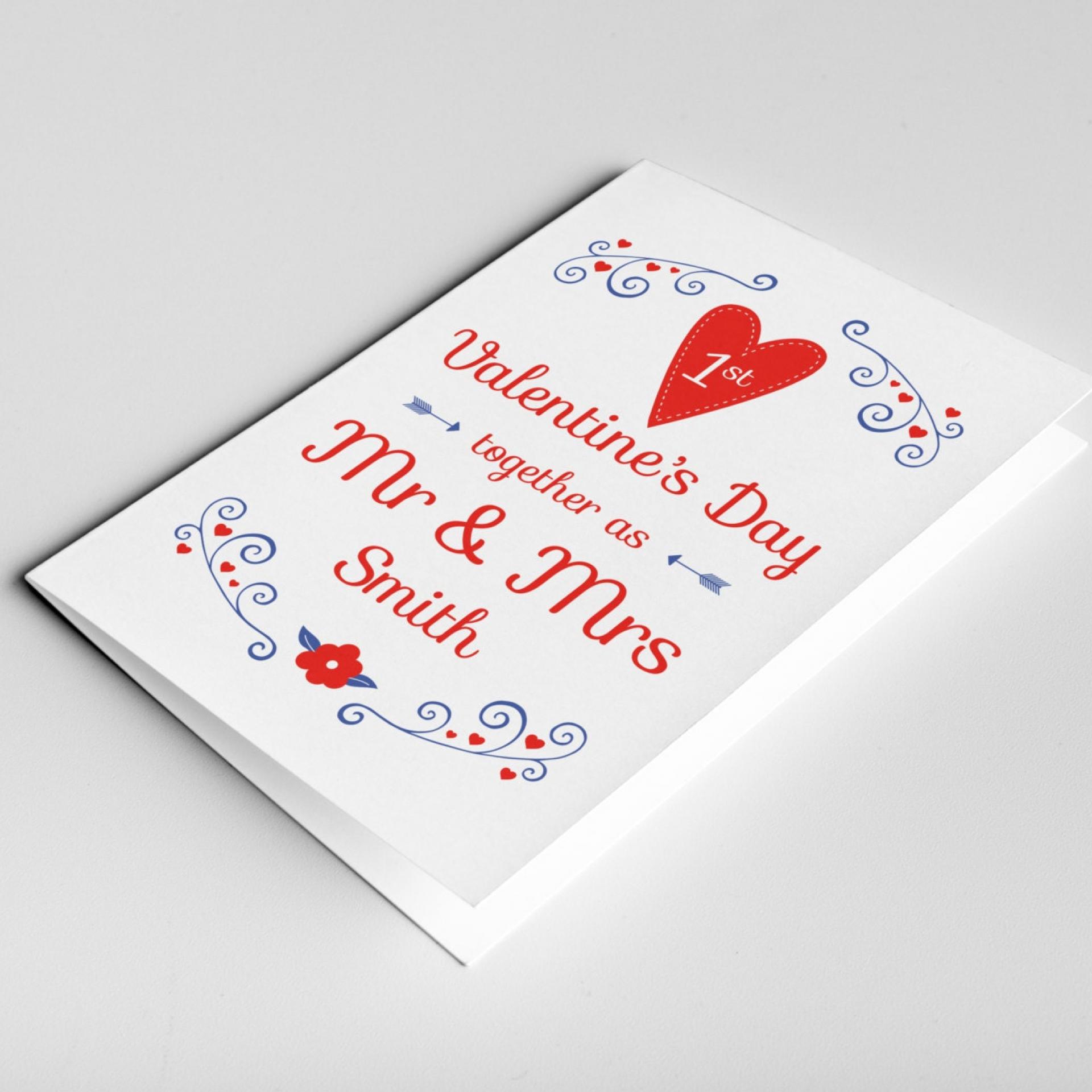 First Valentine&#39;s day married card, our first Valentine, Mr and Mrs Valentine, anniversary Valentine, marriage Valentines, husband Valentine