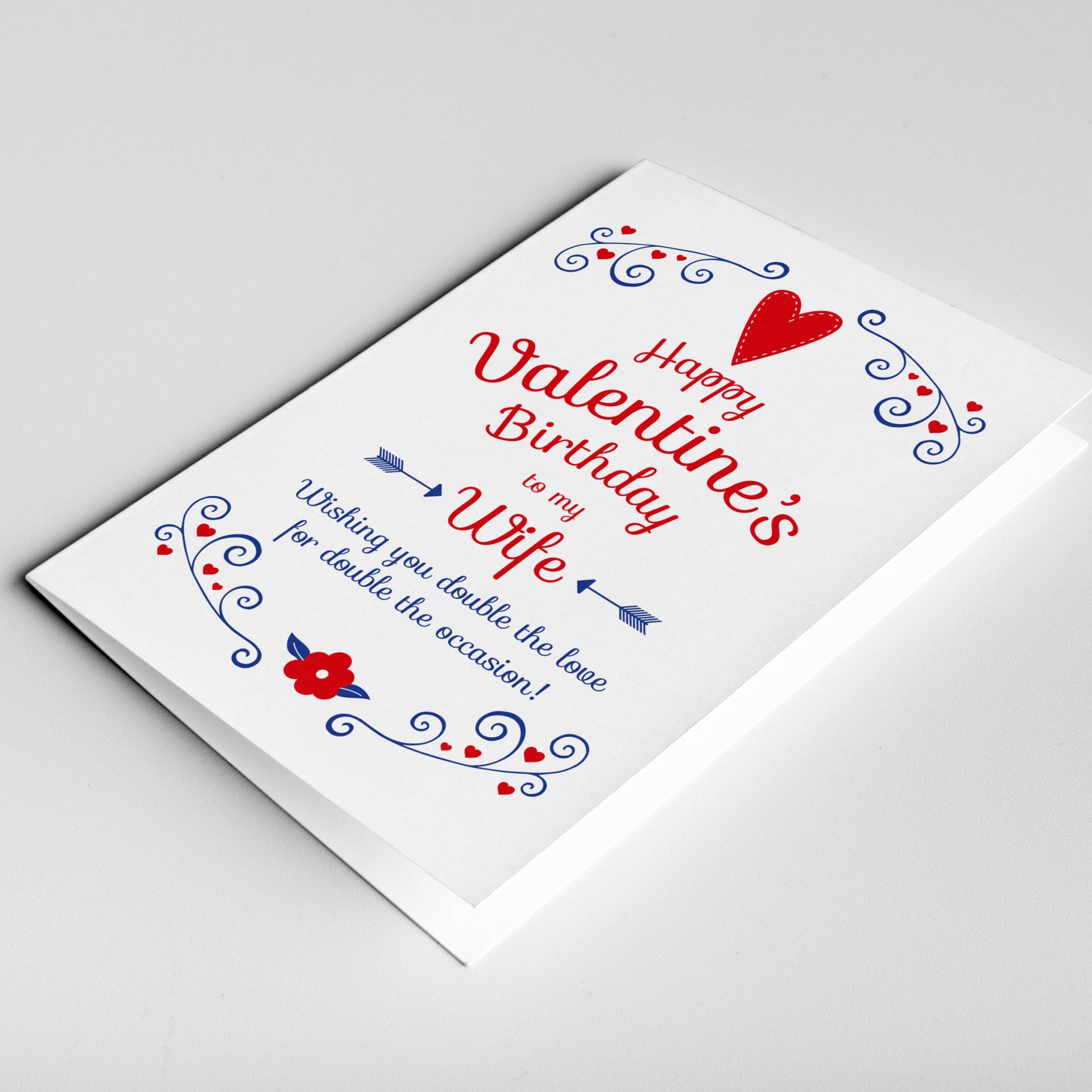 Birthday valentine card, valentine&#39;s birthday card, valentine birthday, birthday on valentines day card, card for him, card for her