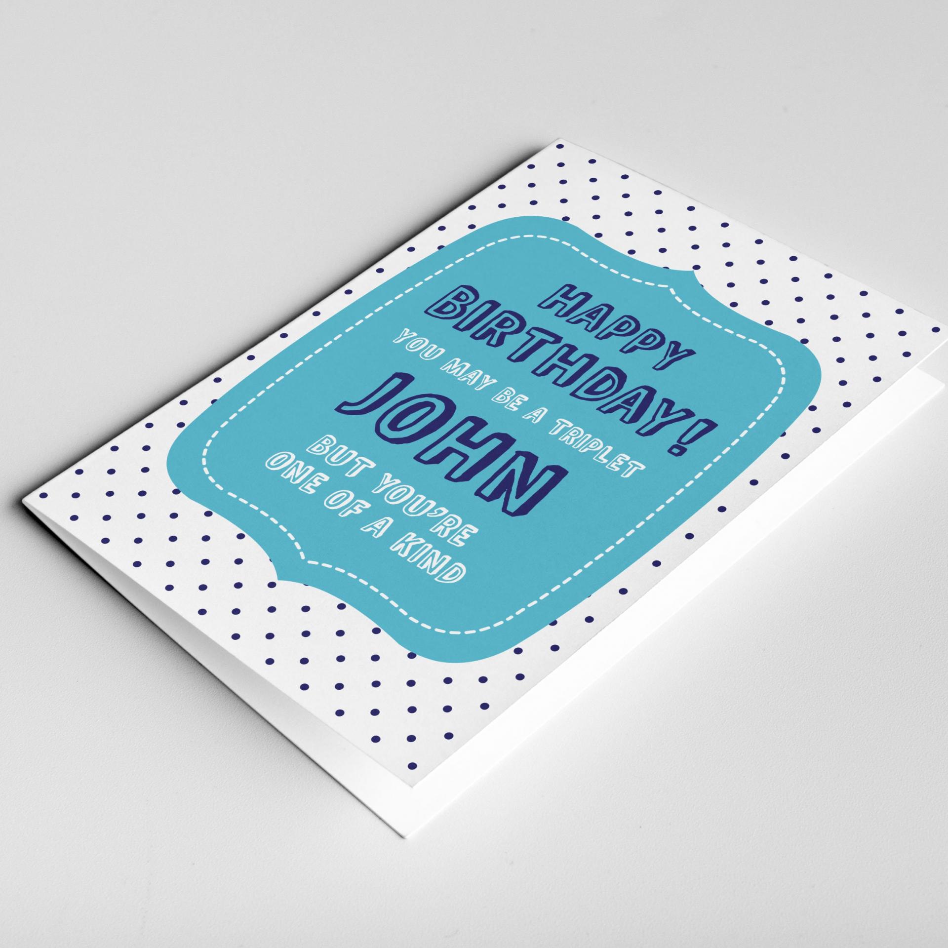 You're One of a Kind Triplet Birthday Card, Funny Triplet Card, Triplet Sister Card, Triplet Birthday Card, Triplets Card, For Triplets