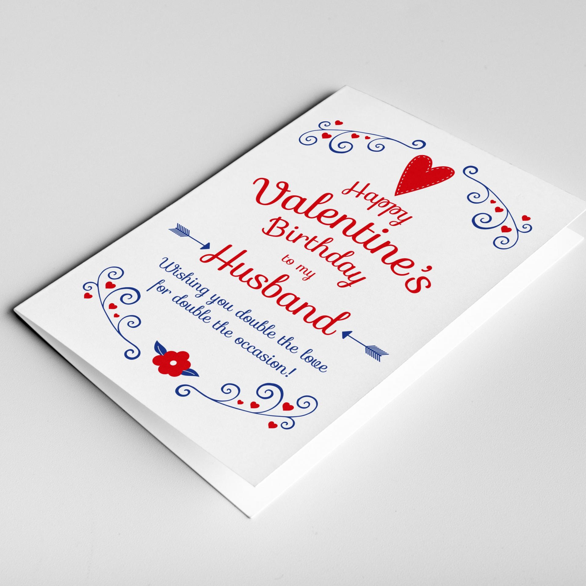 Birthday valentine card, valentine&#39;s birthday card, valentine birthday, birthday on valentines day card, card for him, card for her