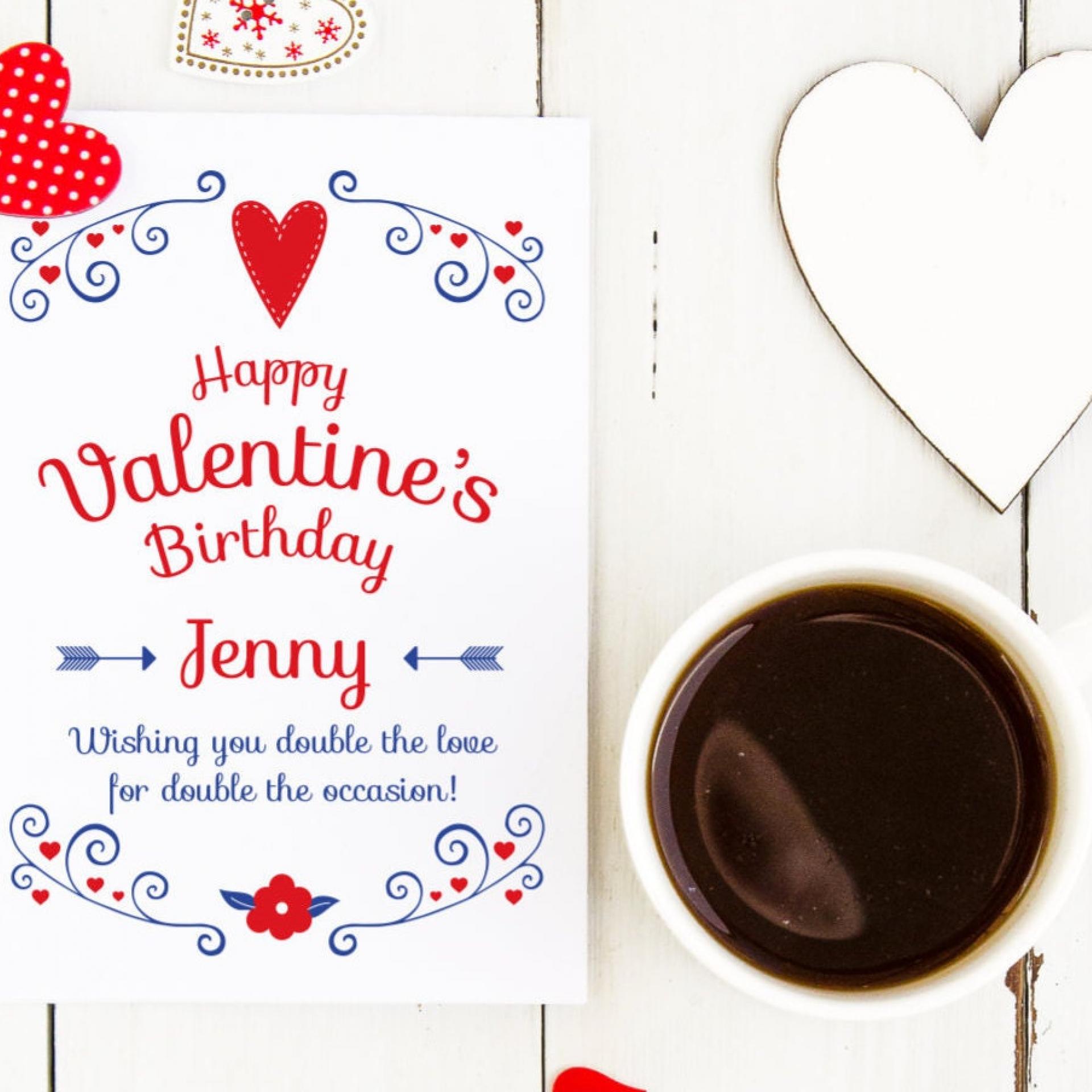 Birthday valentine card, valentine&#39;s birthday card, valentine birthday, birthday on valentines day card, card for him, card for her