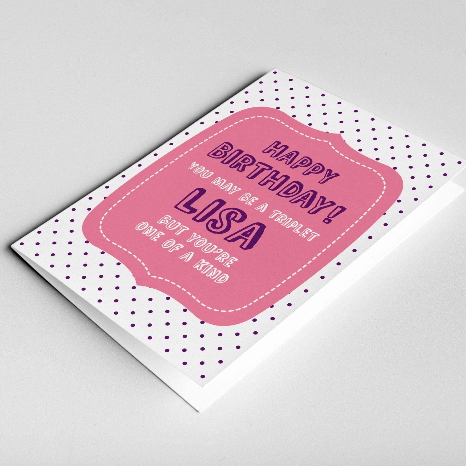 You're One of a Kind Triplet Birthday Card, Funny Triplet Card, Triplet Sister Card, Triplet Birthday Card, Triplets Card, For Triplets