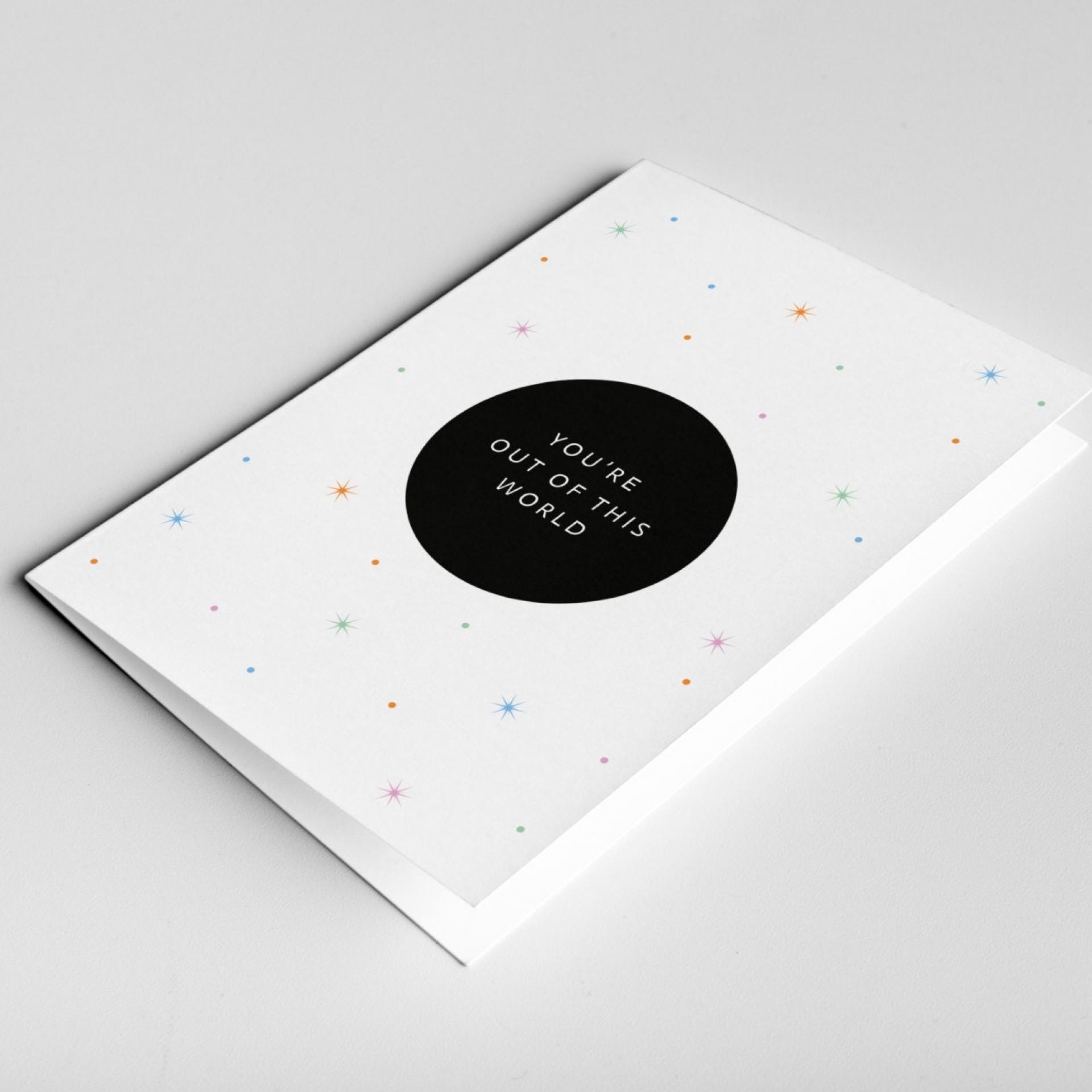 Love Card, Valentine's Day Card - You're out of this world, Anniversary, I Love You Greeting card, Romantic, galaxy, stars, space