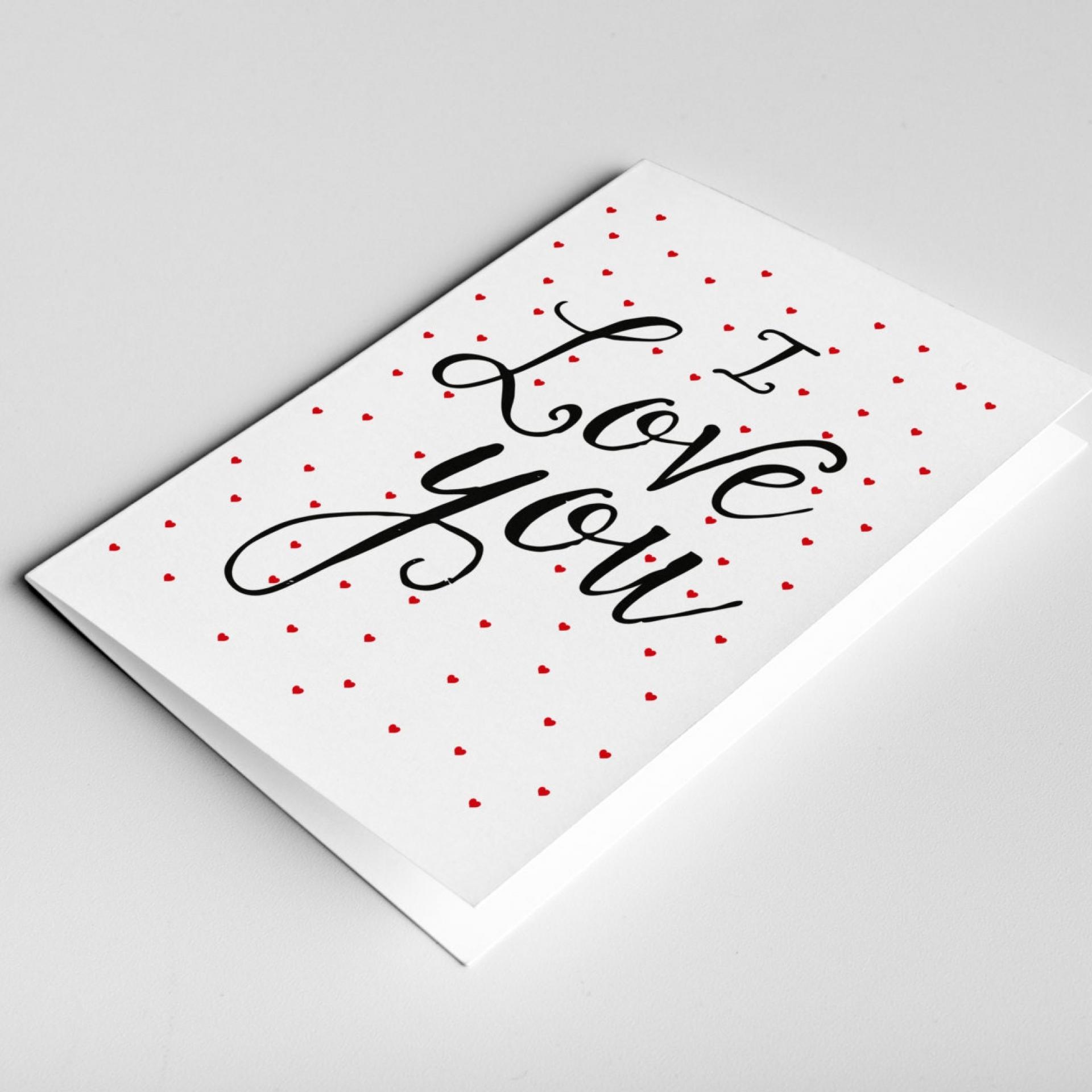 I Love You Card - Valentine's Day - Wedding Anniversary Card - Relationship Card - Love Hearts