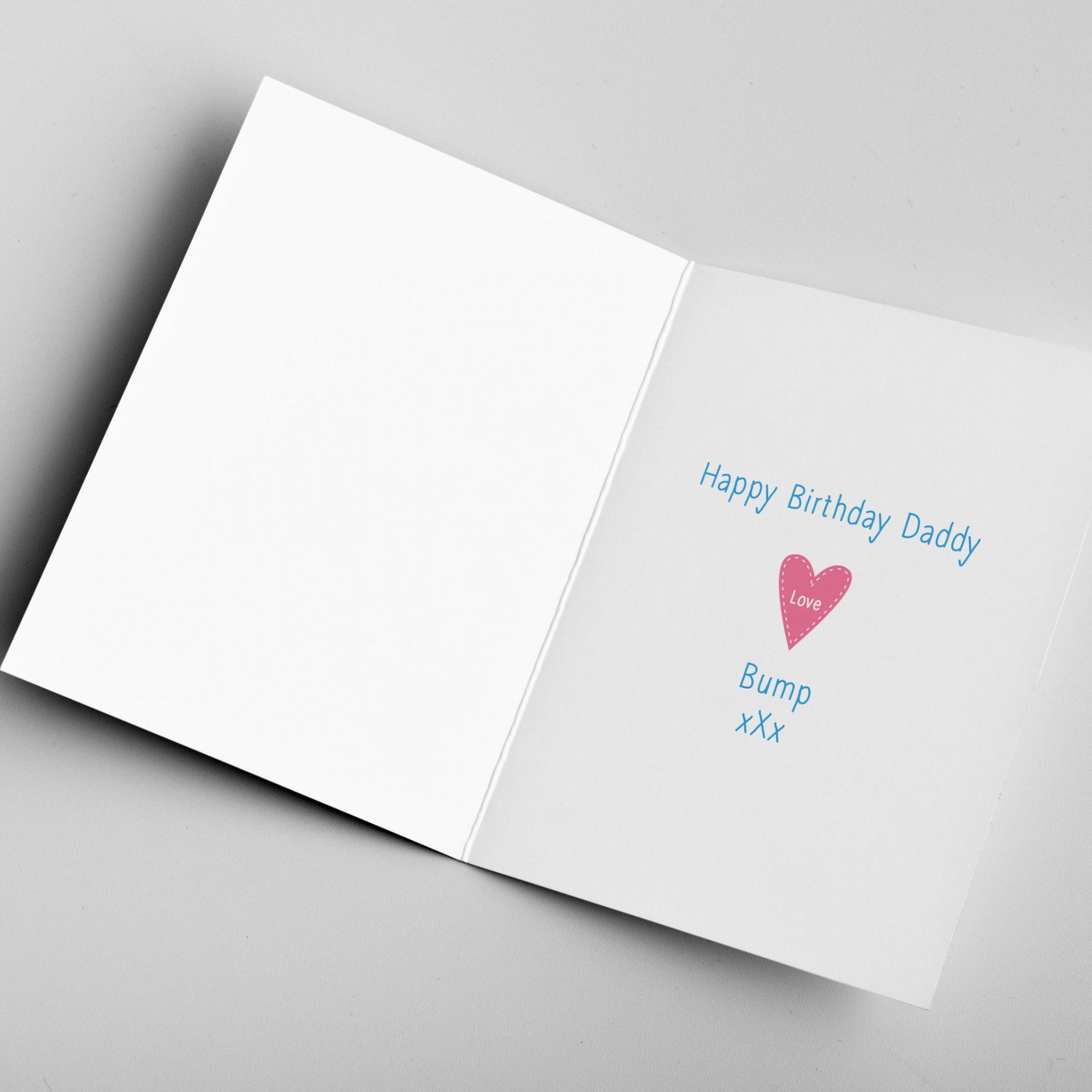 Happy Birthday Daddy From The Bump Card, Birthday Card from baby, Pregnant Birthday Card, Card for Husband, Dad From The Bump, New Dad Card