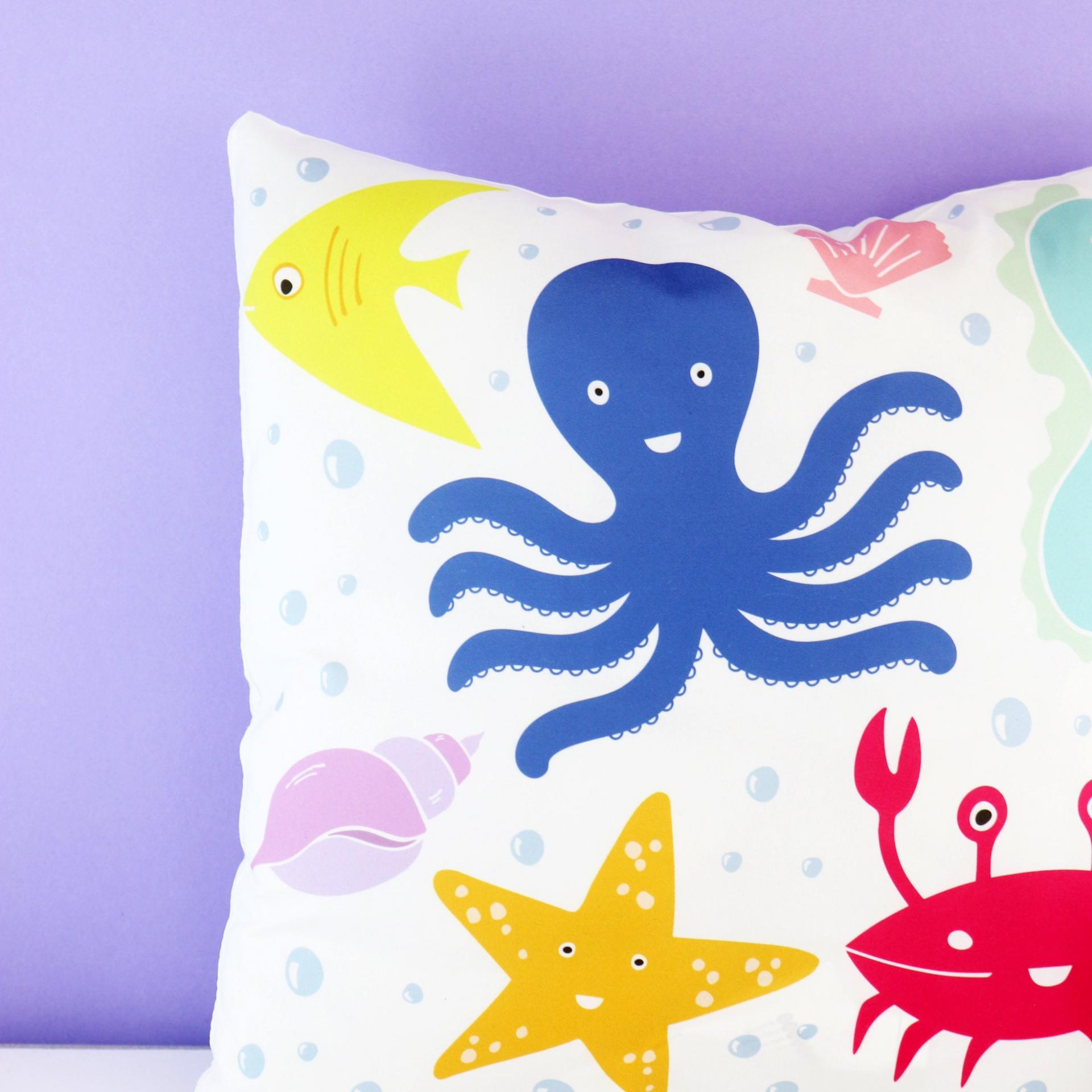 Nautical Nursery cushion, nautical kids room, Under the Sea Cushion, Sealife Nursery, Kids Nautical cushion, Seahorse Cushion, Ocean cushion