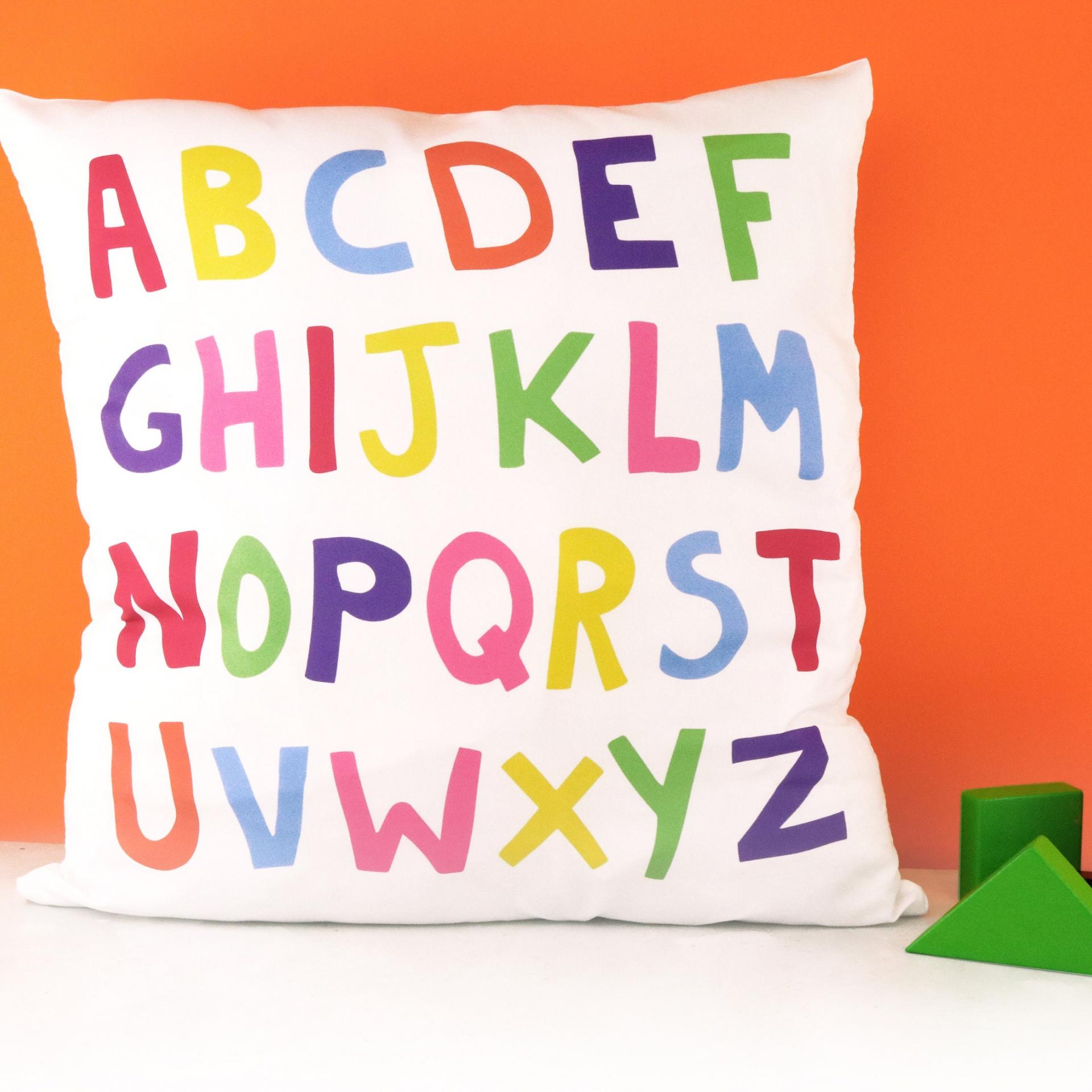 Alphabet Cushion Cover, Alphabet Pillow, Nursery Cushion, Alphabet Gift, Letter Cushion, Letter Cushion, Alphabet Nursery, Playroom Cushion