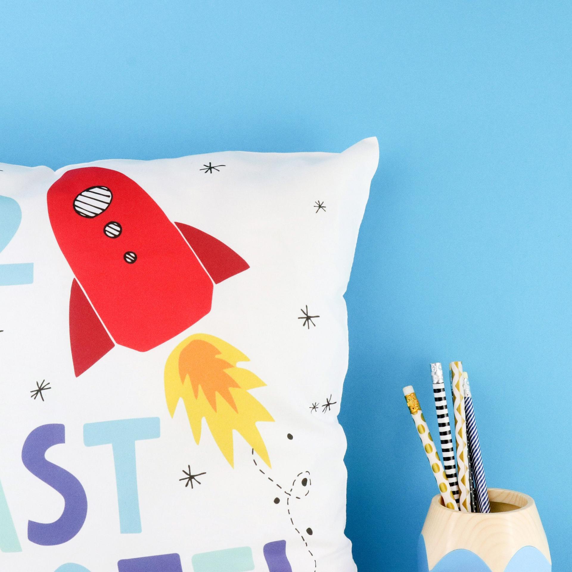 Rocket Pillow, Rocket Cushion Cover, Space Cushion, Space Nursery, Rocket kids cushion, Space theme Nursery Cushion, Kids Room Decor