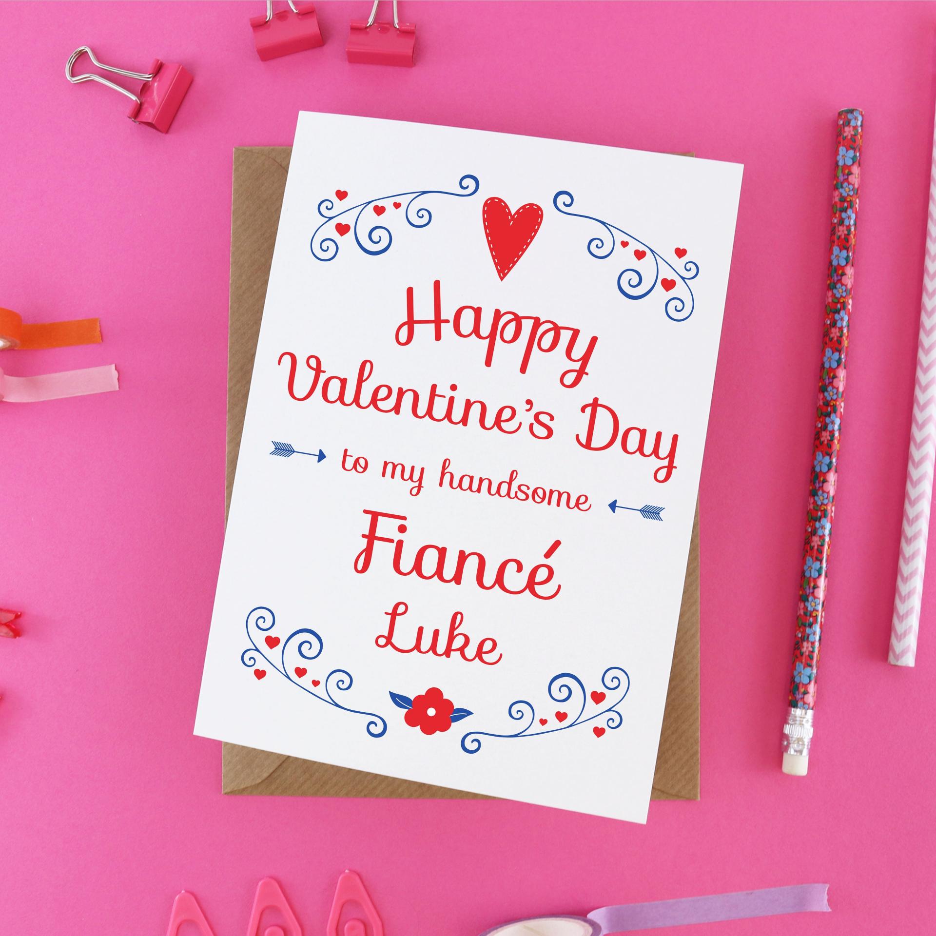 Fiance Valentine&#39;s card, card for fiance, finance valentine, happy Valentines day card, fiance gift, card for him, fiance Valentine&#39;s day