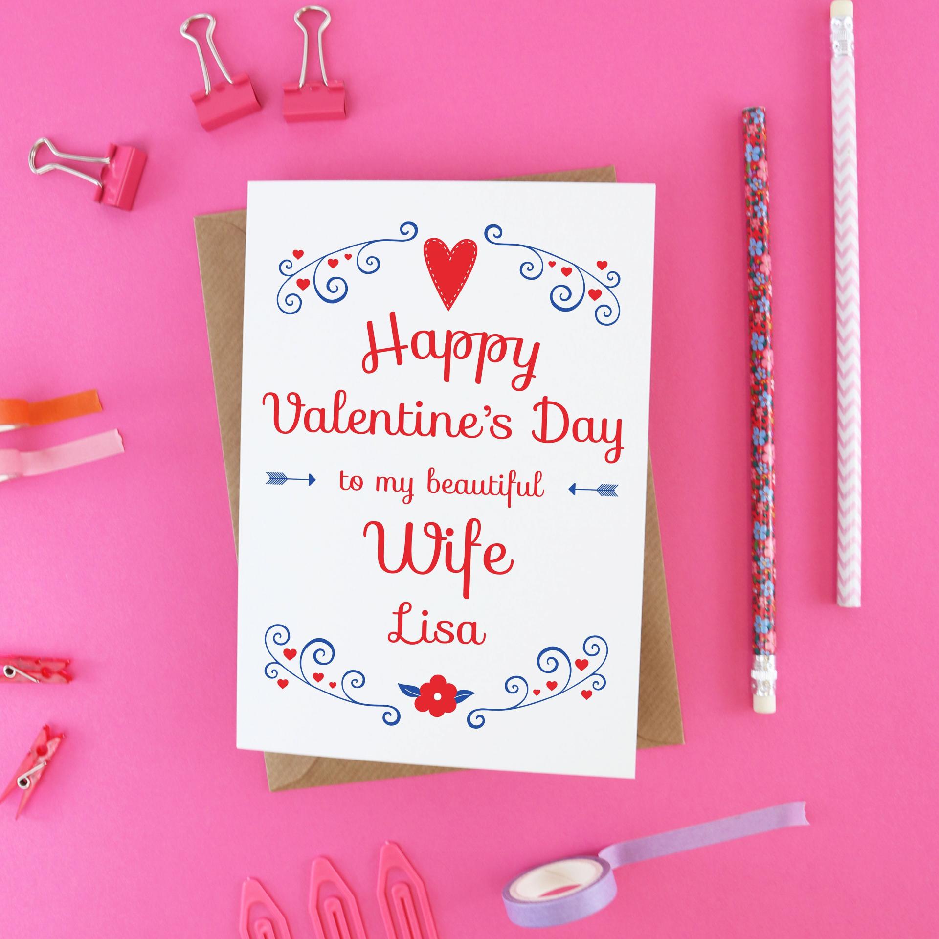 Wife Valentine card, card for wife, wife card, wife gift, Valentine's day card, Valentines wife, wife Valentine, Valentines wife card