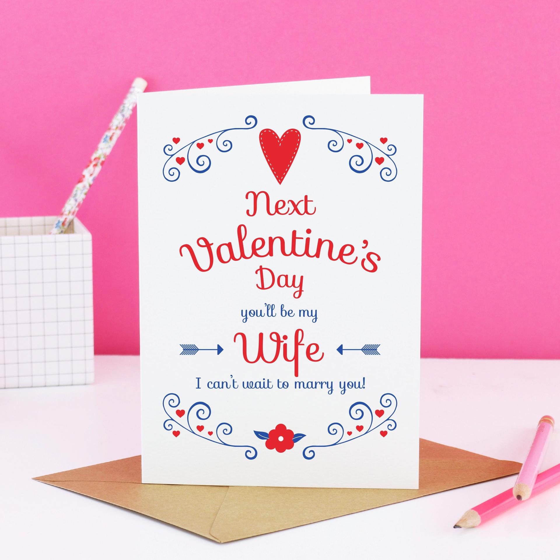 Wife to be valentine card, card for financee, wife to be card, bride gift, Valentine's day card, Valentines fiancee, Valentines fiancee card