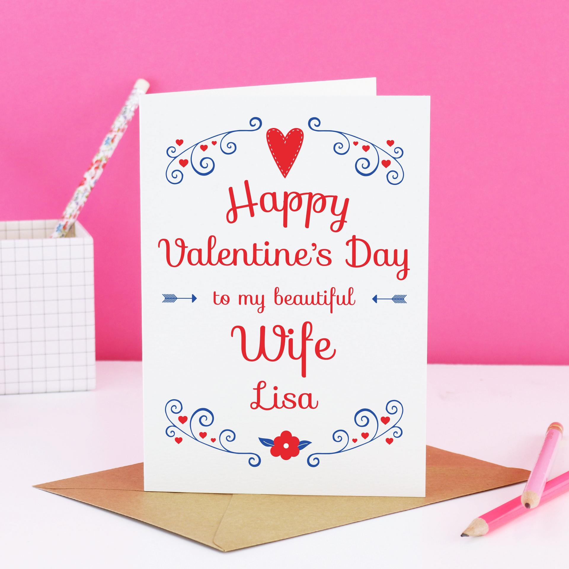 Wife Valentine card, card for wife, wife card, wife gift, Valentine's day card, Valentines wife, wife Valentine, Valentines wife card