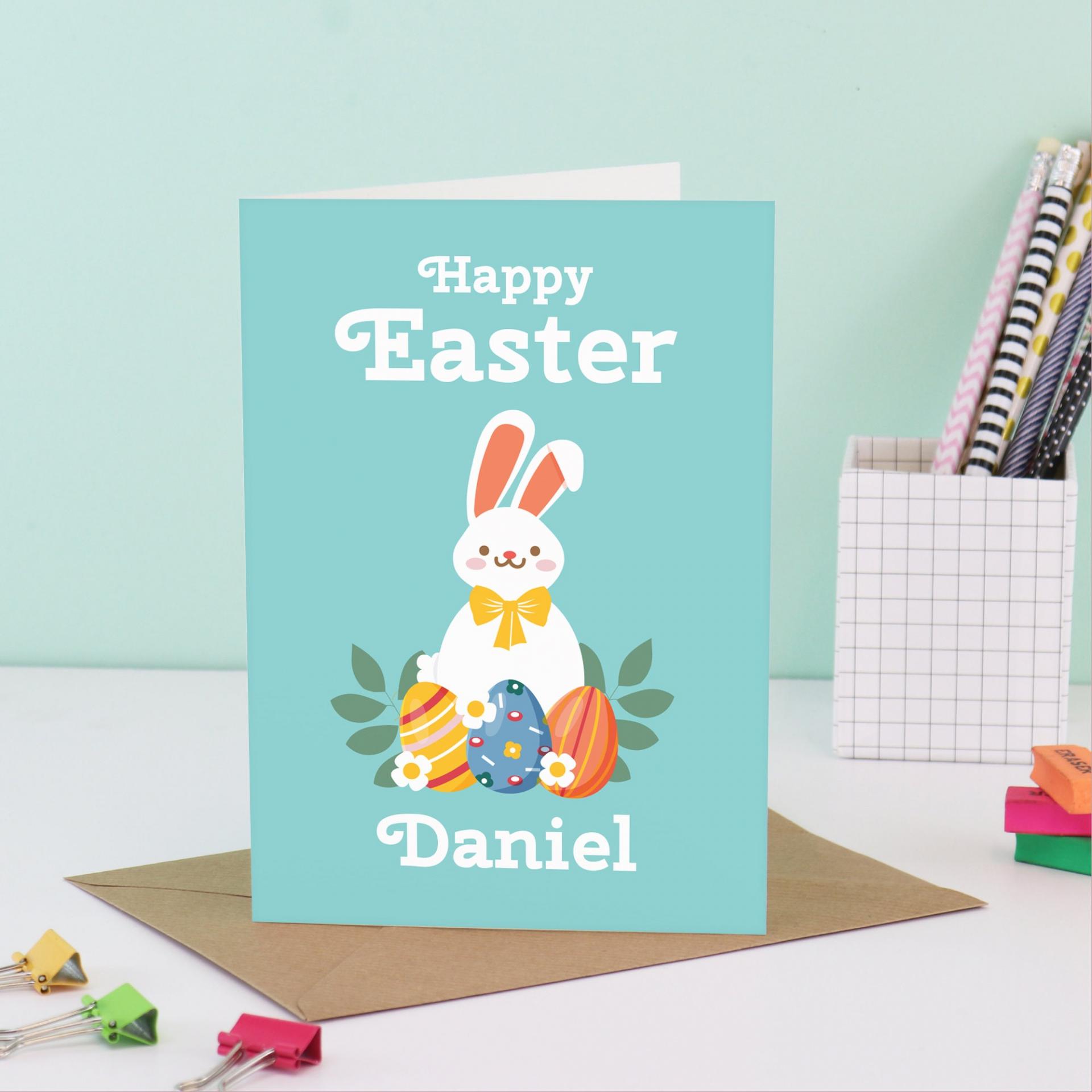 Personalised Easter Card, Unisex Happy Easter Card, Baby Easter Card, Kids Easter Card, Easter Bunny card, Cute Easter card, Girl Easter Boy