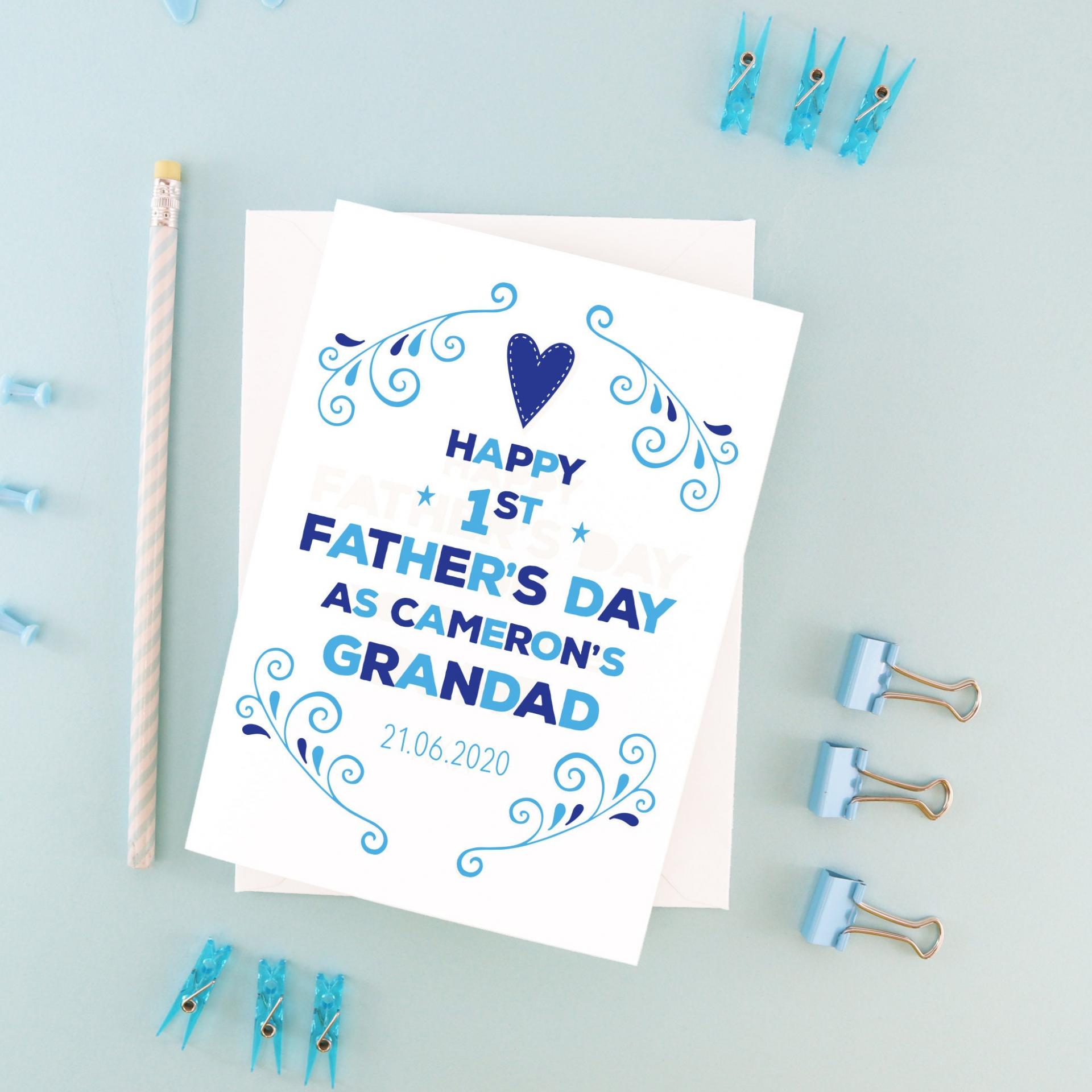 First Father&#39;s Day Grandad Card, Grandad Father&#39;s Day Card, Grandpa Father&#39;s Day, 1st Father&#39;s Day Grandad, Father&#39;s Day Gift for Grandpa