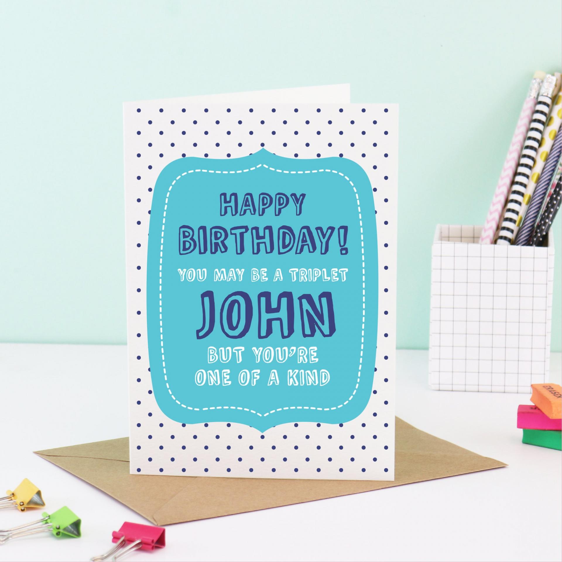 You're One of a Kind Triplet Birthday Card, Funny Triplet Card, Triplet Sister Card, Triplet Birthday Card, Triplets Card, For Triplets