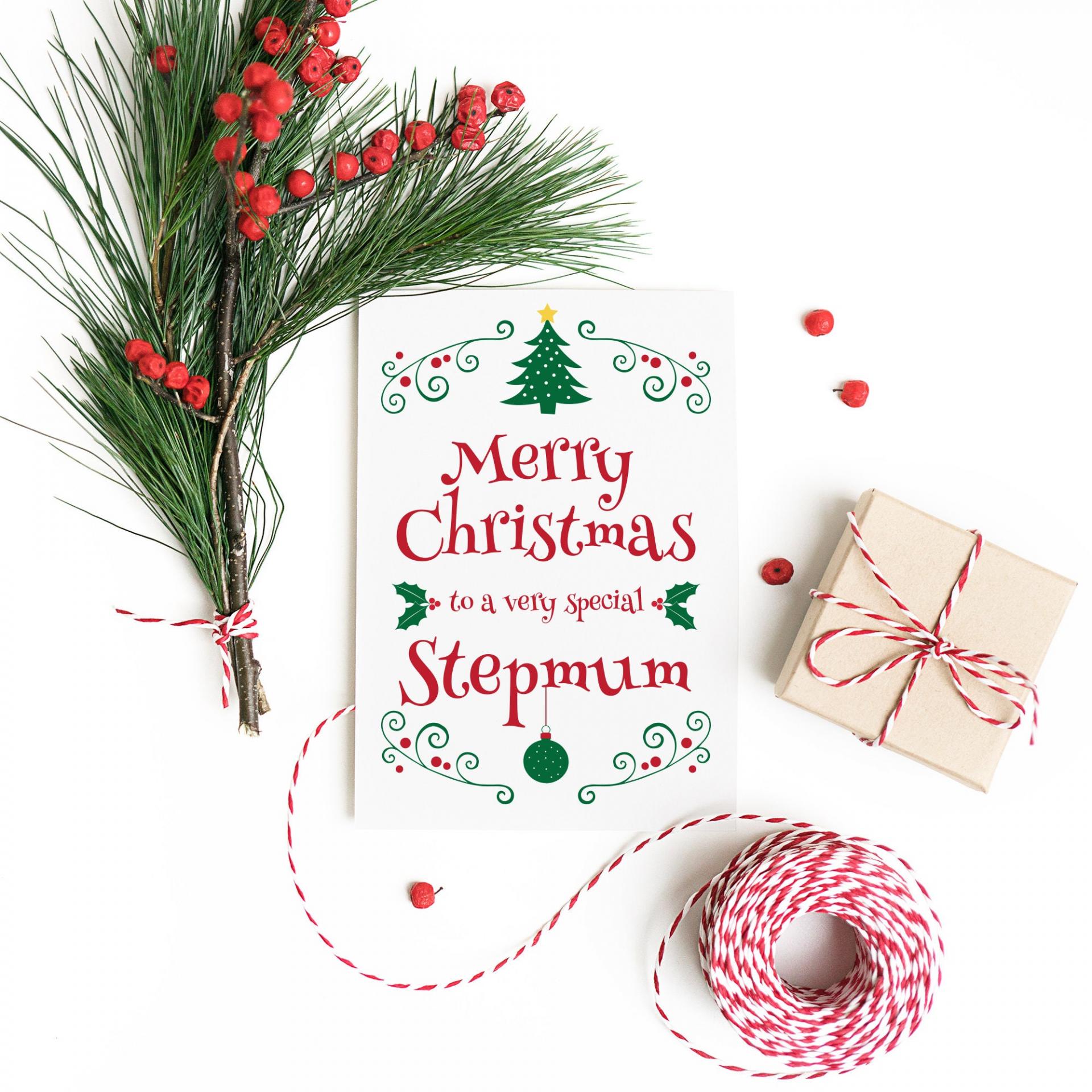 Stepmother Christmas Card, Stepmom Christmas Gift For Stepmother, Stepmum, Stepmother Card, Stepmom Gift, Christmas Stepmom Card, Xmas Card