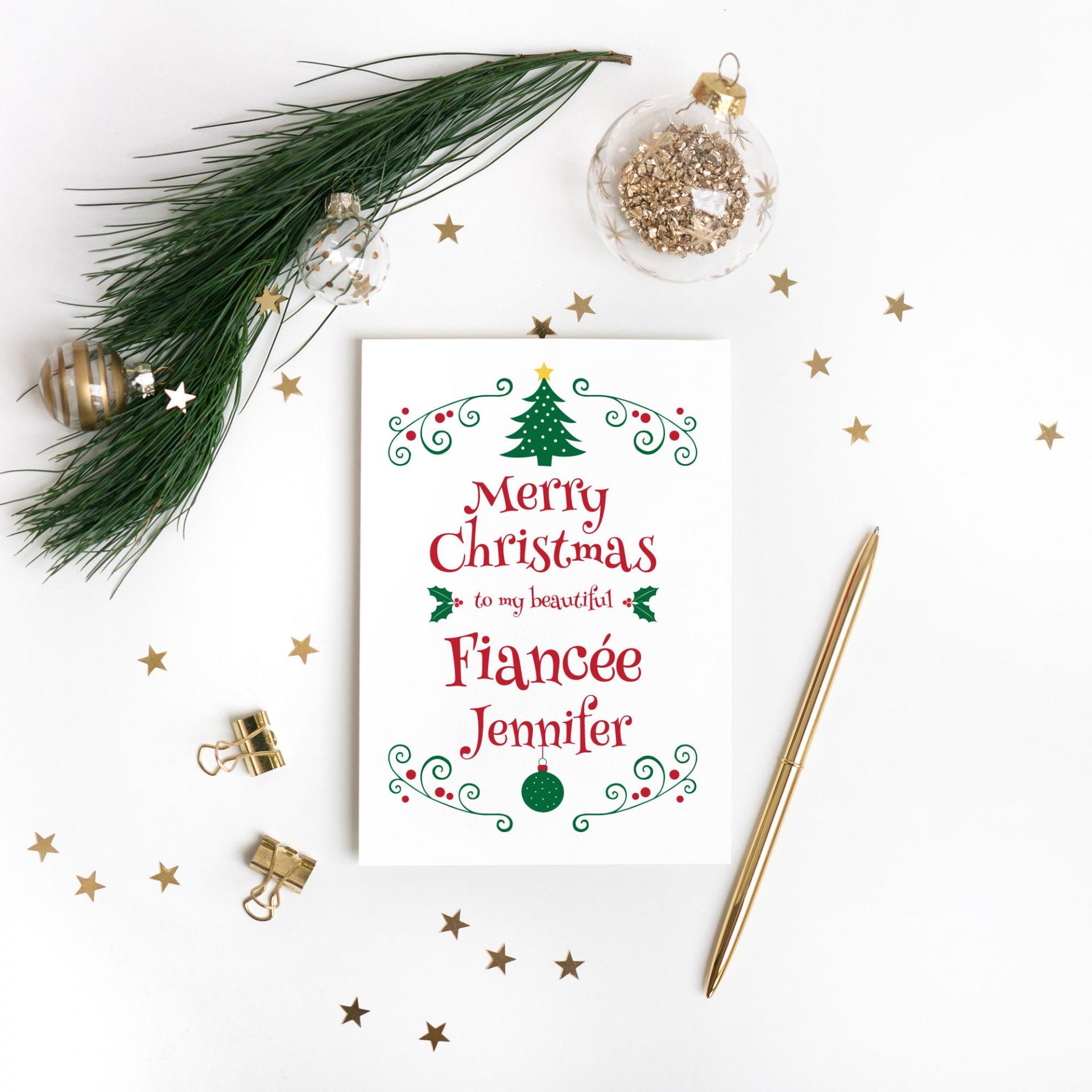 Fiancee Christmas Card, Gift For Fiancee, Christmas Love Card, Romantic Christmas, Christmas Fiancee Card, Fiancee Xmas Card, Fiancee Gift