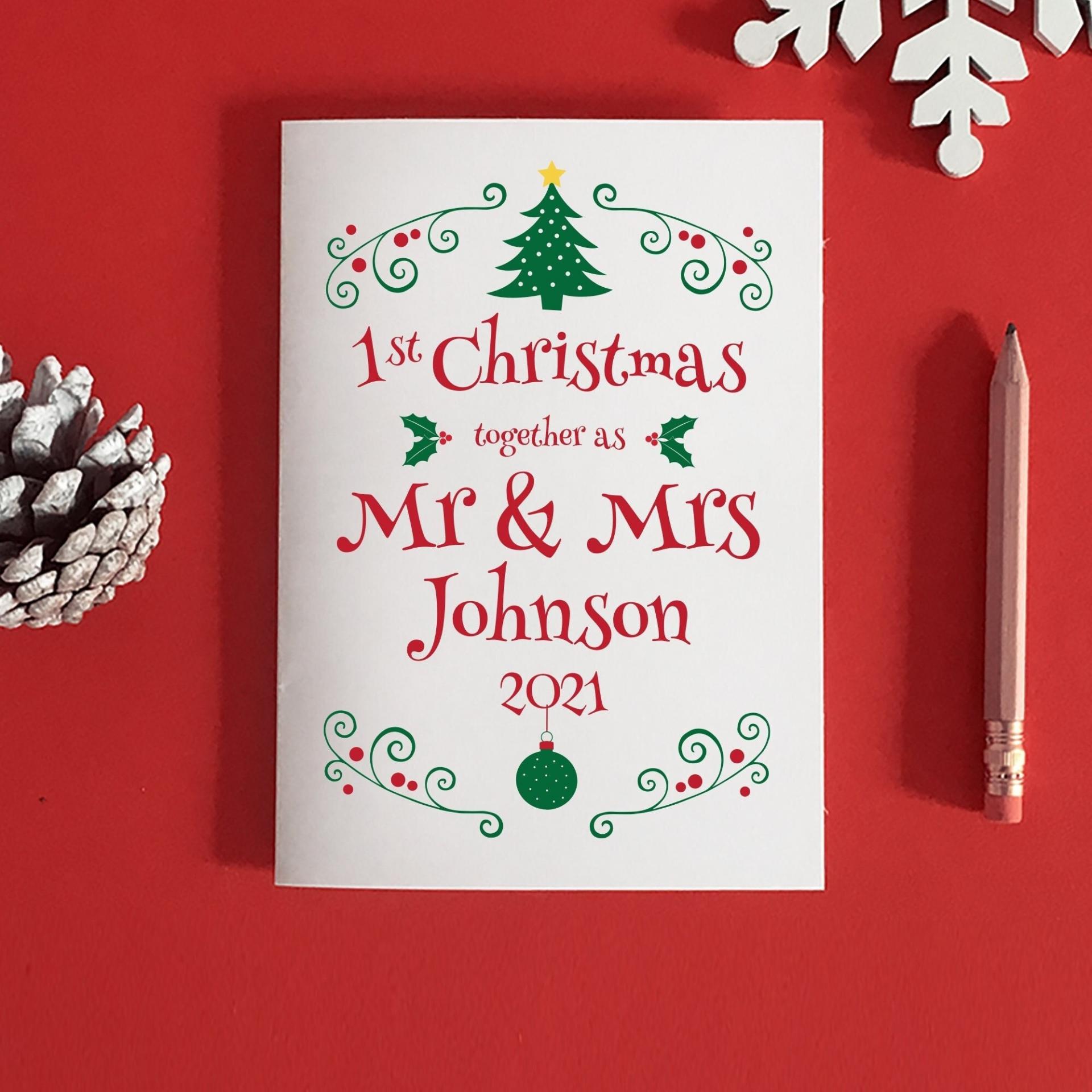 1st Christmas Married Card, Just Married Christmas, Our First Christmas, Mr and Mrs Christmas, Our 1st Christmas, 1st Married Xmas Wedding