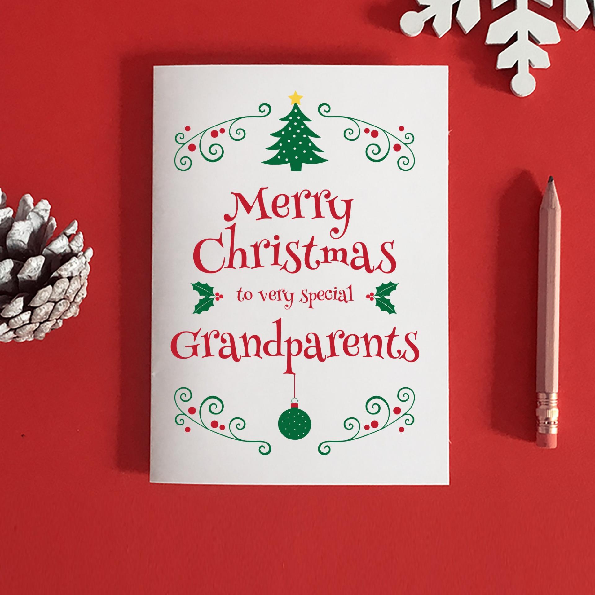 Grandparents Christmas Card - Grandparent Christmas Gifts - Gifts for Grandparents - Great Grandparents Card - Grandparents Xmas - Xmas Card